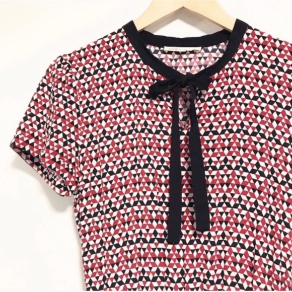 Maje Red and Black Fit and Flare Print Dress - Picture 4 of 12